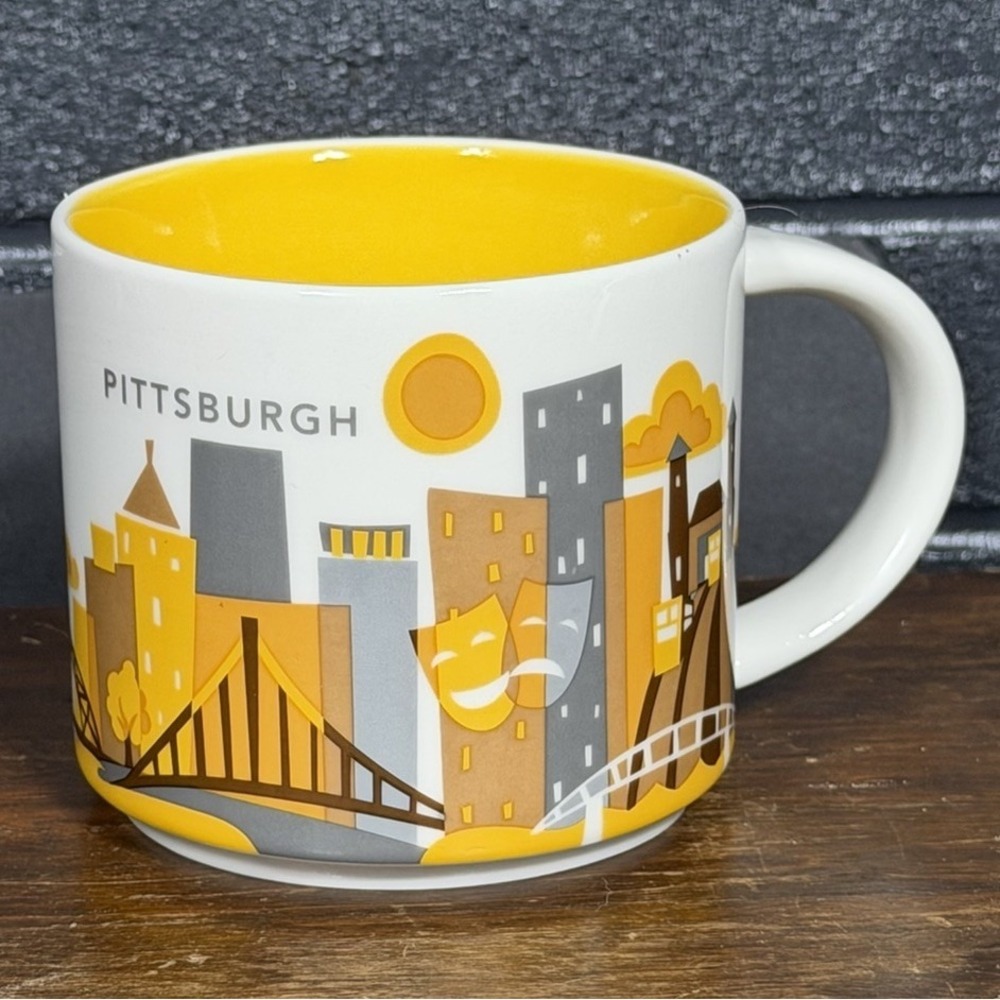 Starbucks You Are Here Coffee Cup Mug Pittsburgh 2014 Collection 14 Oz